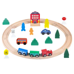 Circular Wooden Train Tracks Montessori Educational Toy