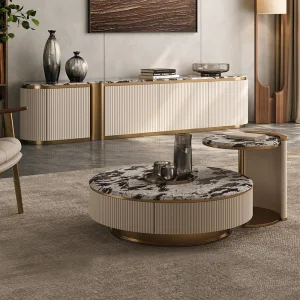 Elegant Light Luxury TV Stand Coffee Table Set