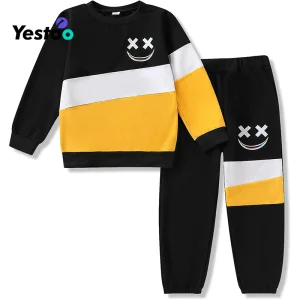 Tamaño 3-12 Años Ropa para Niños Pequeños Sudadera de Manga Larga y Pantalones 2PCS Conjuntos de Ropa Casual para Niños en Otoño