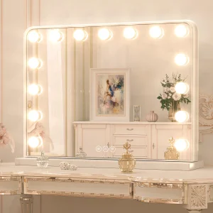LED Lighted for Hollywood Makeup Vanity Mirror Luxury Bathroom Vanity Mirror with Adjustable Dimmable Memory Function for