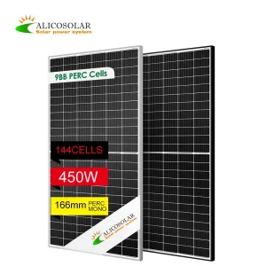 2652 Fornecedor Chinês Preço Barato Ja Solar Longi Risen Trina 144cells Célula Semicortada 450W 5bb Mbb 12bb Painel Solar Mono para Fazenda Solar