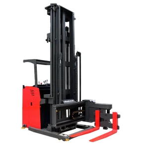 Vna Narrow Aisle 1.48m 3 Way Rotating Swing Reach Vna Forklift for Guide Rail Warehouse