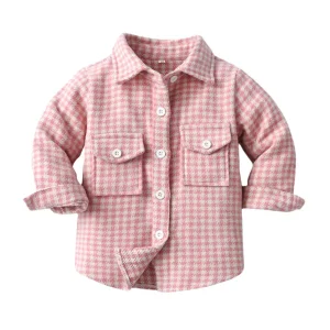 Ropa de bebé niño camisa de cuadros de algodón