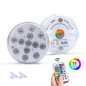 Upgrade 13 LED RGB Submersible Light With Magnet and Suction Cup Swimming Pool Underwater Aquarium Pond Lamp
