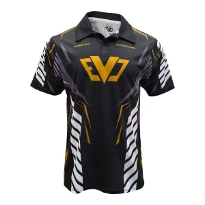 High-Quality Knight Quick-Dry Polo Shirt - Black Gold Mecha Style Riding Short Sleeve Manufacturers, Supplier