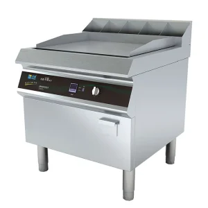 12KW Lestov Stainless Steel Commercial Induction Food Griddle with Temperature Control for Hotel &amp; Restaurant Use 380V