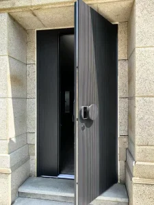 High-End Modern Luxurious MDF Steel Aluminum Armored Entrance Door Anti-Theft Fireproof Soundproof for Exteriors Apartments for