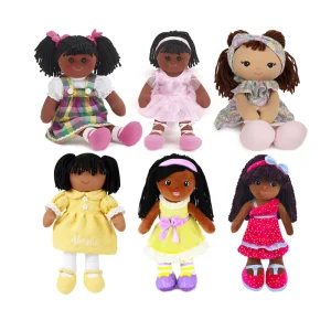Wholesale Custom Cheap Plush Toy Human Plush Baby Black Girl Rag Dolls Fashion Unisex Stuffed Soft Toy,stuffed &amp; Plush Toy