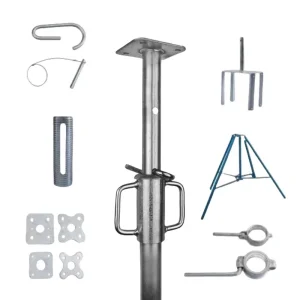 Hot Sale Wholesale Adjustable Galvanized Steel Pipe Prop Base Jack with Screw Nut Construction Jack