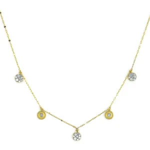 Customized Luxury Sterling Silver 18K Gold Mini Hammered Disc Charms Choker 925 Silver Boho Necklace for Women Fashion-Accessories