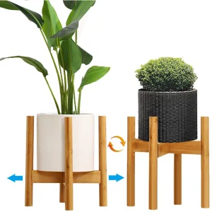 Bamboo Adjustable Flowers Rack Plant Stand