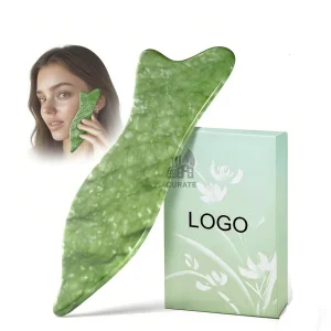 Natural Jade Gua Sha Facial Tools Acupressure Face Massage Jawline Sculpting Puffiness Reduction Skin Care Tool Green Orthotic