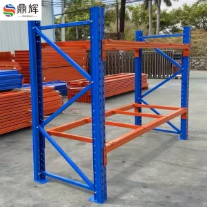 Blue and Orange Adjustable Height Steel Pallet Rack