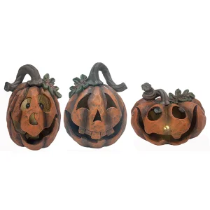 Best Resin Arts & Craft Halloween Pumpkin Decors with Light Jack-o'-lanterns Holiday Decoration indoor-outdoor statues Supplier, Factories