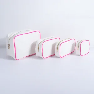 Newest Eco Friendly Nature Canvas Makeup Organizer Cotton Cosmetic Pouch Women Stand up Zipper
