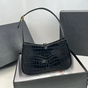 Bolso de hombro clásico de lujo para mujer, gran capacidad, patrón de media luna, bolso hobo, mate, PU impermeable y ligero