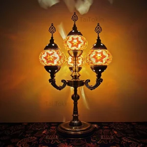 Mediterranean Style Art Deco Turkish Mosaic Table Lamp Restaurant Table Light (WH-VTB-15)