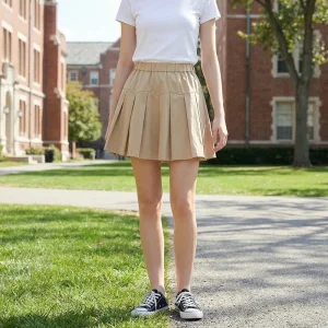 Versatile Girls' Khaki Summer Trousers for School and Play