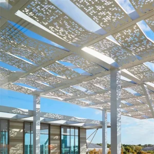 3D Building Material Aluminum Facade Laser Cutting Metal Curtain Wall Cladding Panel Decorative Perforated/Carved Board