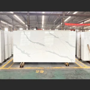 Super White and Pure White Quartz Stone for Kitchen-Cabinets and Quartz Worktop Stain Resistant and Scratch Resistant