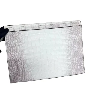 Himalayan White Crocodile Leather Briefcase