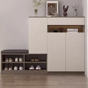 Stylish Solid Wood Entryway Bench with Innovative Shoe Storage