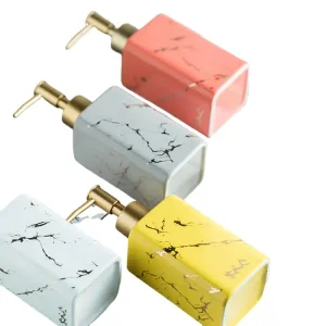Cheap Colorful Marble-Pattern Square Ceramic Lotion Dispenser Manufacturer, Company