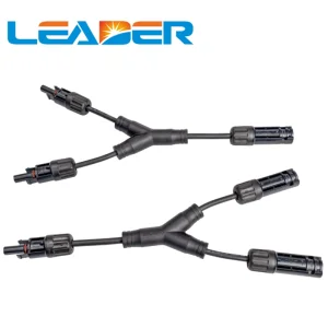 Leader PV Parallel Connector 1500V 2y Mc4 2 To1 Y-Branch Cable Connector for Solar Panels
