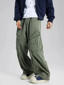Streetwear Baggy Denim Cargos Pants Men with Side Pockets