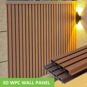 Co-Extrusion Waterproof 3D Wall Panel Wooden Plastic Composite WPC Exterior Wall Cladding