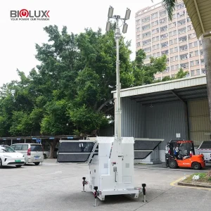 Biglux Hiskid Solar Trailer Tower with 3kw Backup Generator for Construction Site