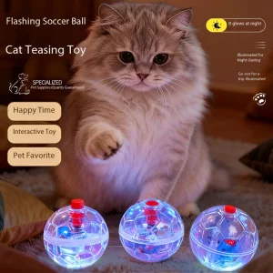 Silent Automatic Flashing Pet Cat Toy Ball Glowing Cat Teasing Ball