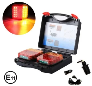 Emark 12V Wireless Trailer Light Kit with 7/13 Pin Plug Waterproof Magnetic LED Towing Rear Truck Boat Rear Tail Trailer Lights