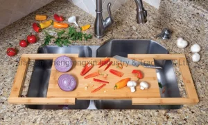 Bamboo Over-The-Sink Expandable Cutting Board