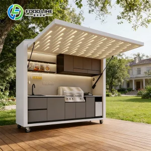 LED Light and Canopy Multi-Functional Modular Outdoor Kitchen