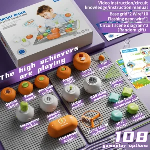 Conjunto de bloques de construcción electrónicos Xinbo Puzzle Power, juguetes de ciencia para entrenamiento STEM, experimento de construcción y modelo para niños