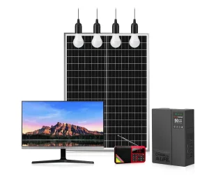 Versatile 50W Solar Light Kit Featuring TV, Fan, and Radio