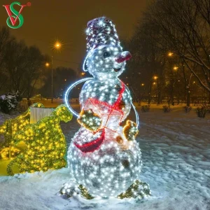 Luz de Motivo de Boneco de Neve Meticulosamente Elaborada e Eficiente em Energia para Jardim Público