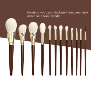 Natural Hair Makeup Brushes Set