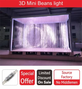 IP67 Waterproof RGB Programmable Building Facade Decor 3D Mini Beans Light Pixel Spot Lamp String Mesh Screen