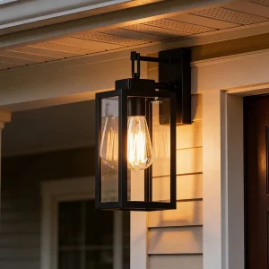 Black Rectangular Outdoor Lantern
