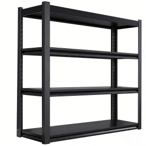Customized 5-Tier Light Duty Black Metal Storage Rack Adjustable Industrial Shelving for Commercial & Home Use