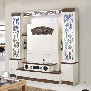 Modern Home Wood Living Room Glass Display TV Cabinet Furniture Wooden Storage Floor Wall LED Luxury TV Stand