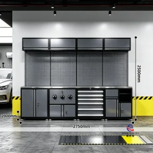 Expandable Steel Workbench System, Professional Combined Tool Station with Multi-functional Storage Units