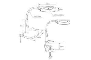 Desk Magnifier with LED Lamp Reading Beauty Repair Maintenance Inspection