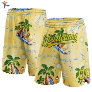 Calções de banho casuais personalizados por atacado impressos leves para homens