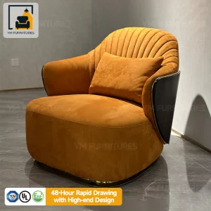 Upholstered Wooden Armchair
