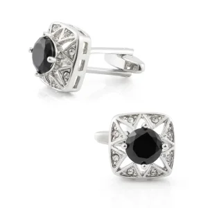 ODM Men's Luxury Price High Quality Black Zircon Accessory Button Cufflinks For Men Suit Shirt CS8088 Supplier, Exporter