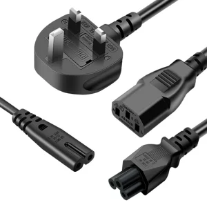Ukca Approved British Power Cord 0.75-2.5mm 3 Core Plug | Pvc Copper Wire 3-25ft | 230v for Home & Office Use
