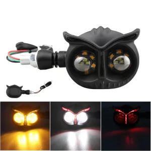 2PCS Sinalizadores LED de Motocicleta Universal Owl Luzes Indicadoras Âmbar Pisca-Piscas Sistema de Iluminação para Motocicleta